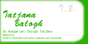 tatjana balogh business card